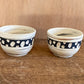 Tea supplies, Tea cup, White marbled, Dot on black belt in the middle, Small, 2 cups - Kenji-kiln, Takumi Hotta, Tokoname ware, Ceramics