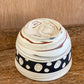 Tea supplies, Tea cup, White marbled, Dot on black belt in the middle, Small, 2 cups - Kenji-kiln, Takumi Hotta, Tokoname ware, Ceramics