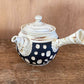 Tea supplies, Kyusu teapot, White marbled, Dot on black, Small - Kenji-kiln, Takumi Hotta, Tokoname ware, Ceramics