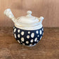 Tea supplies, Kyusu teapot, White marbled, Dot on black, Small - Kenji-kiln, Takumi Hotta, Tokoname ware, Ceramics