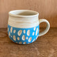 Drinkware, Mug, White marbled, Dot on blue - Kenji-kiln, Takumi Hotta, Tokoname ware, Ceramics