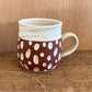 Drinkware, Mug, White marbled, Dot on red - Kenji-kiln, Takumi Hotta, Tokoname ware, Ceramics