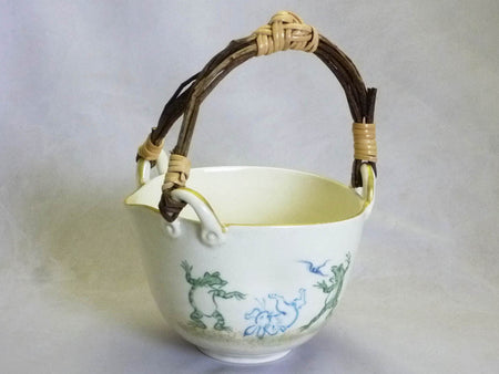 Drinkware, Lipped bowl, Kozan-ji caricature - Tousen-kiln, Kyo ware, Kiyomizu ware, Ceramics