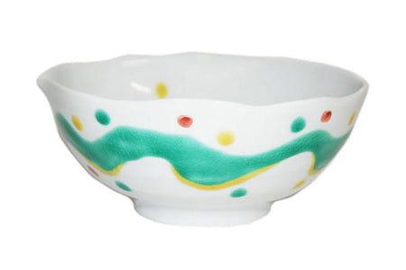 Table ware, Medium bowl, Dot, Yoroke pattern, Hand-drawn - Kutani Bitouen, Eisyou Teramae, Kutani ware, Ceramics