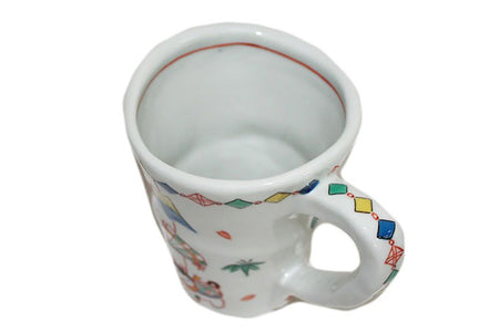 Cup, Mug, Suspended ornament pattern, Papier-mache dog Hand-drawn, Large - Kutani Bitouen, Eisyou Teramae, Kutani ware, Ceramics
