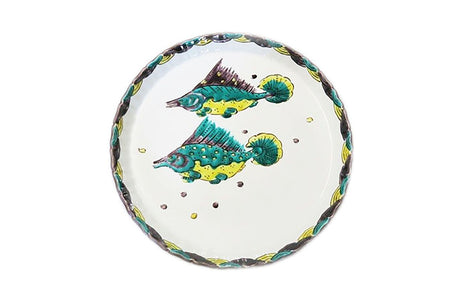 Table ware, Plate, Reproduction of Rosanjin, Kutani style, Hand-drawn, Large - Kutani Bitouen, Eisyou Teramae, Kutani ware, Ceramics