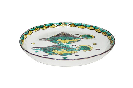 Table ware, Plate, Reproduction of Rosanjin, Twin fish pattern, Hand-drawn, 5-sun size - Kutani Bitouen, Eisyou Teramae, Kutani ware, Ceramics