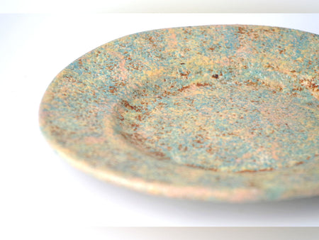 餐具 三色色繪橢圓盤 2個 水藍色 莊司健 笠間燒 陶瓷器