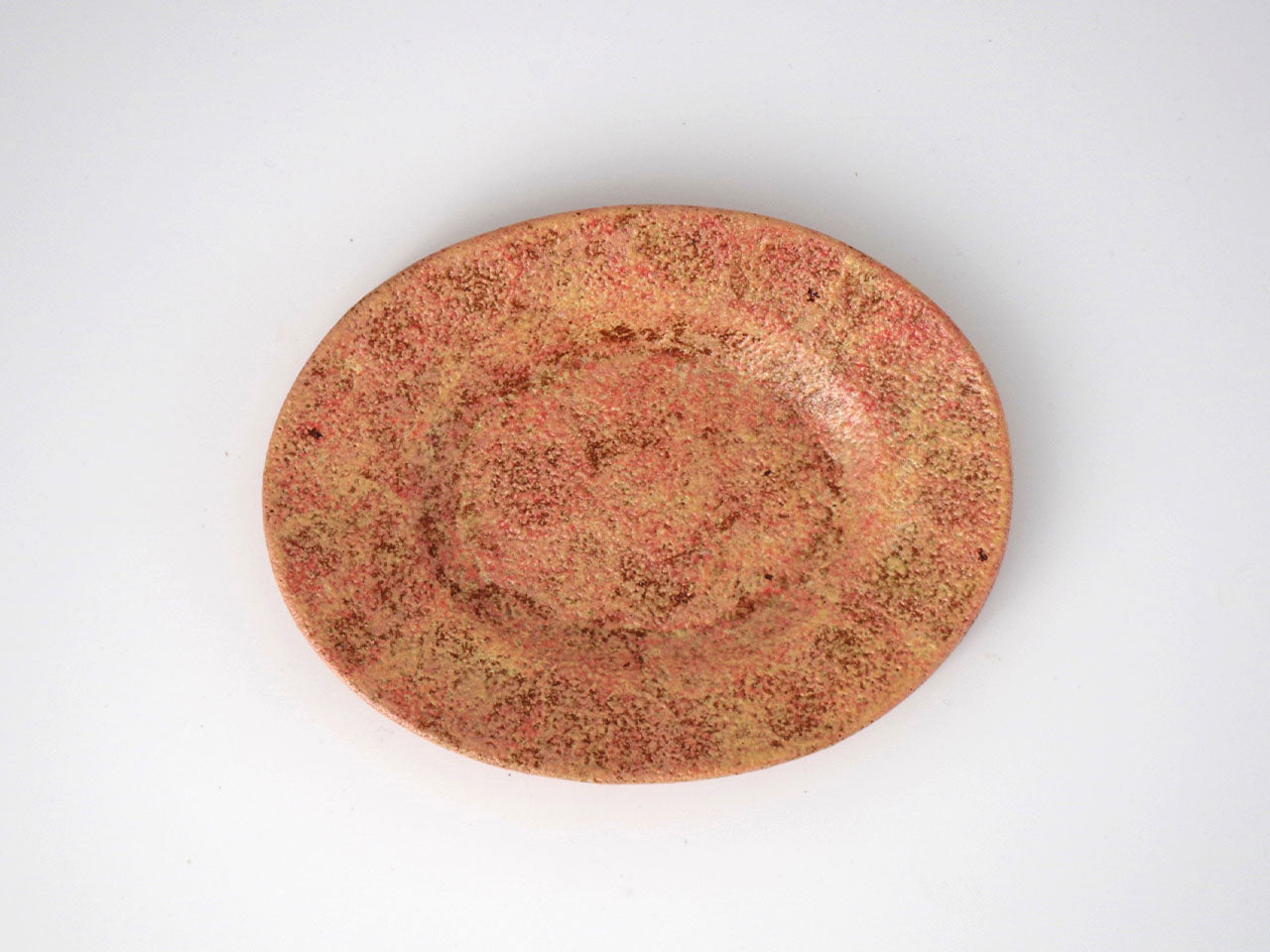Table ware, Oval plate, Multicolored overglaze, Three-color, Red, Blue, 2pcs set - Ken Shoji, Kasama ware,Ceramics
