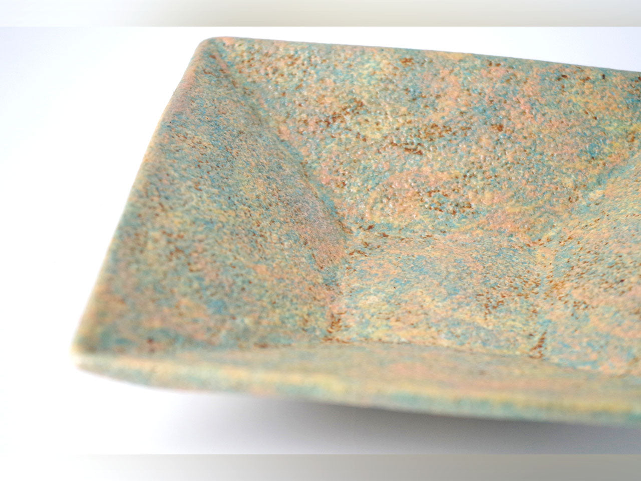 餐具 三色色繪方盤 水藍色 莊司健 笠間燒 陶瓷器