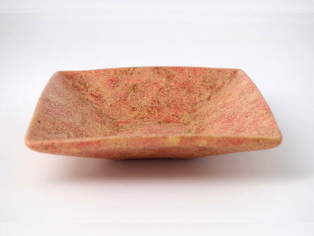 餐具 三色色繪方盤 紅色 莊司健 笠間燒 陶瓷器