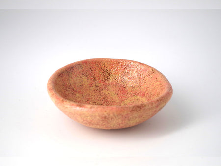 餐具 三色色繪圓盤 2個 紅色 莊司健 笠間燒 陶瓷器