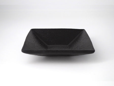 Table ware, Square plate, Multicolored overglaze, Black overglaze paint - Ken Shoji, Kasama ware,Ceramics
