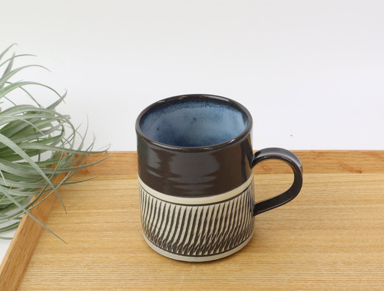 Drinkware, L-shaped mug, Tobikanna pattern, 2pcs - Yukihito Nakata, Yuibi-kiln, Kasama ware, Ceramics