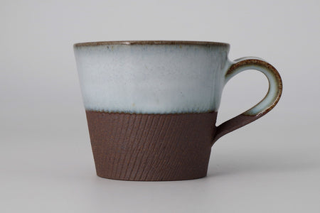 Cafe supplies, Coffee cup and saucer, Tobikanna pattern Reduction Flame - Yukihito Nakata, Yuibi-kiln, Kasama ware, Ceramics