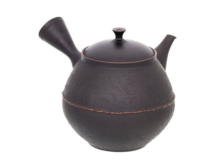 茶具 20号 窑变袋朱卷纹茶壶 附木箱 玲光 常滑烧 陶瓷器