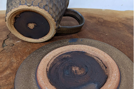 咖啡用品 青銅 杯碟套裝 根本典子 笠間燒 陶瓷器