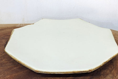 Table ware, Octagonal plate, White, Large - Noriko Nemoto, Kasama ware, Ceramics