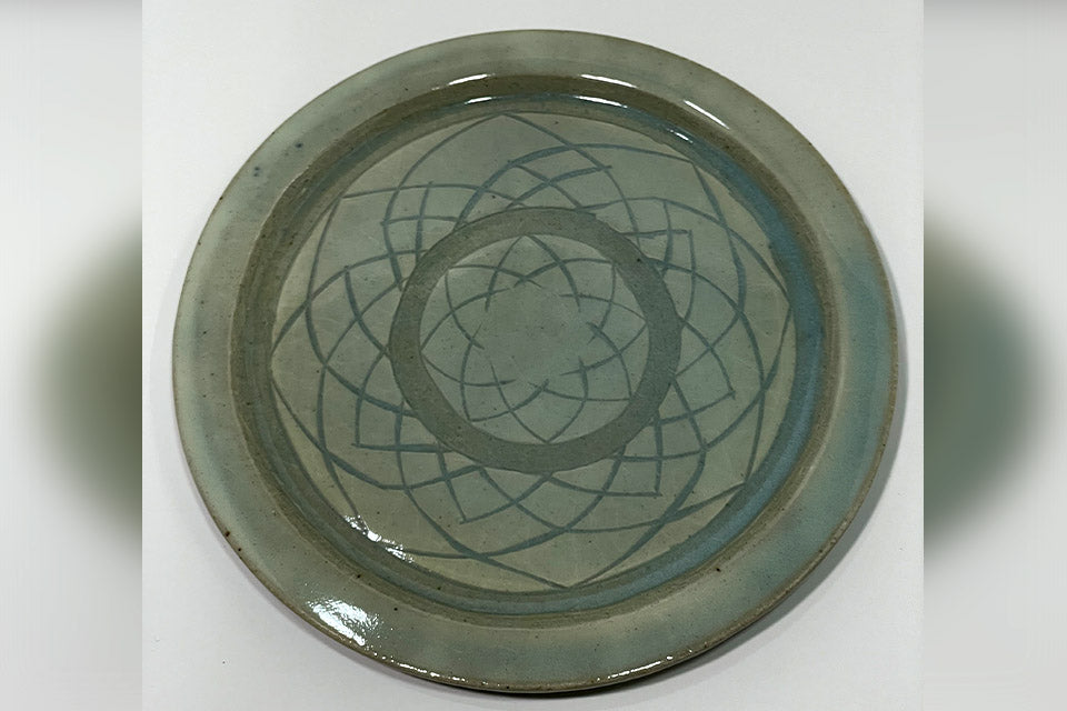 Tableware, Rim plate 01, Scrape off - Mayuko Itabashi, Mashiko ware, Ceramics