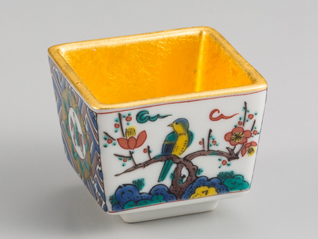 Drinking vessel, Kutani ware sake cup 6 pcs set - Ceramics, Kanazawa gold leaf, Craft material